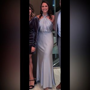 ASOS satin ruched halter neck maxi dress